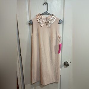 NWT Betsey Johnson Almond Flower Rhinestone Collar  Easter Shift Dress Size 6